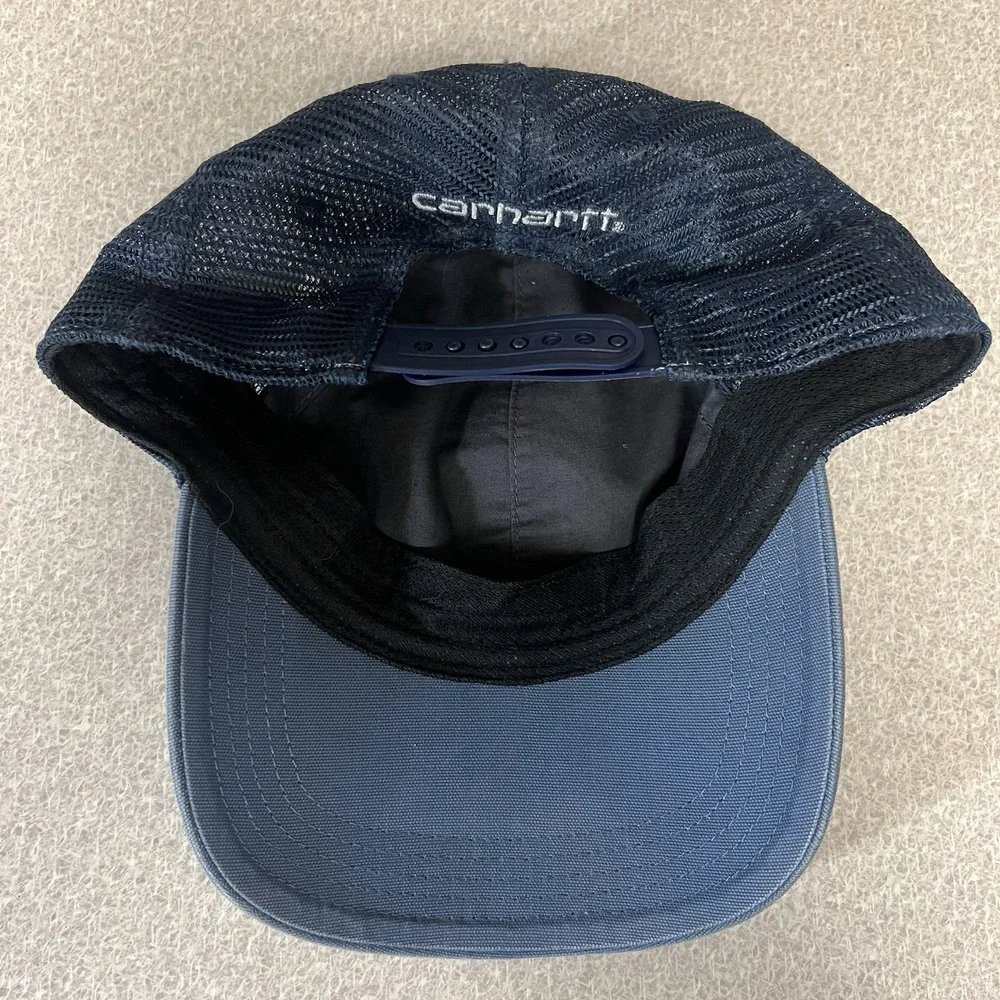 Carhartt Vintage Work Patch Trucker‎ Snapback Cap Mesh Navy Blue